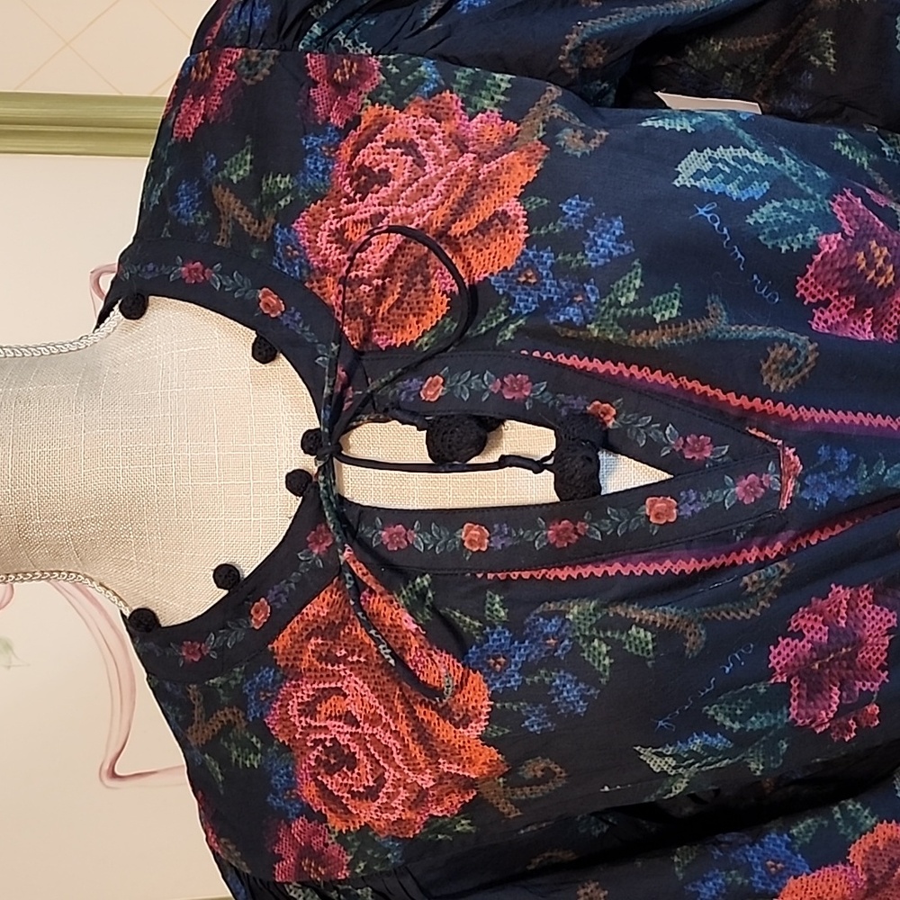 Farm Rio Flower Tapestry Mini Dress - Picture 2 of 7
